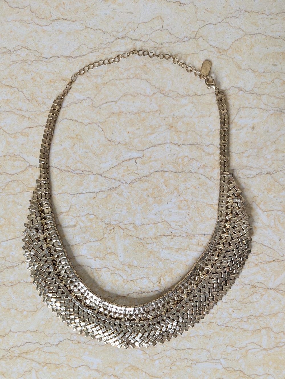 Vintage Natasha Couture Multi Color Rhinestone Gold Tone Bib Statement Necklace - Picture 4 of 8